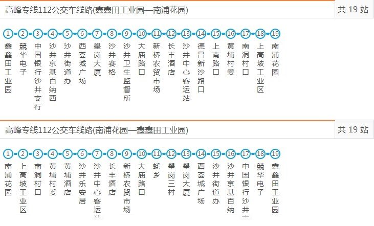 深圳公交112路线查询