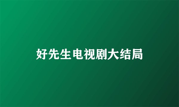 好先生电视剧大结局