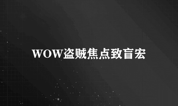 WOW盗贼焦点致盲宏