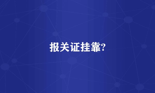 报关证挂靠?