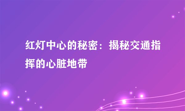 红灯中心的秘密：揭秘交通指挥的心脏地带
