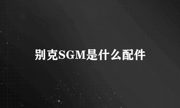 别克SGM是什么配件