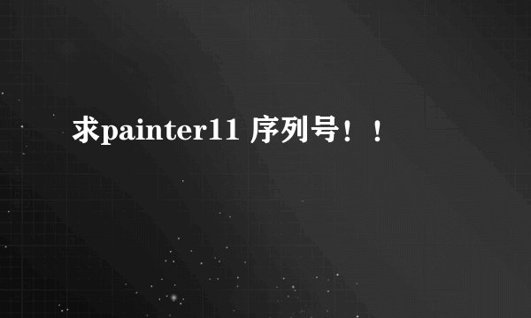 求painter11 序列号！！