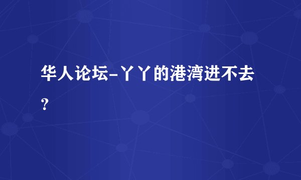 华人论坛-丫丫的港湾进不去？