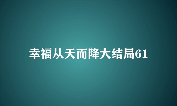 幸福从天而降大结局61