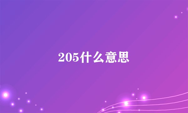 205什么意思
