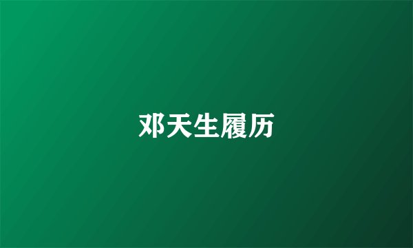 邓天生履历