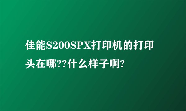 佳能S200SPX打印机的打印头在哪??什么样子啊?