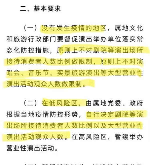 无疫情地区原则不限制演唱会人数