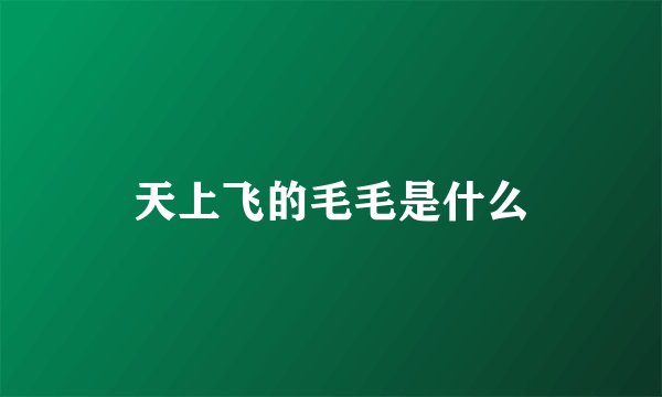 天上飞的毛毛是什么
