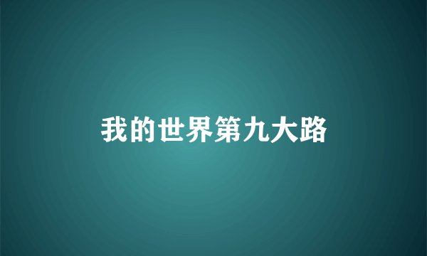 我的世界第九大路