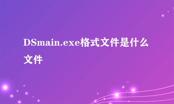 DSmain.exe格式文件是什么文件