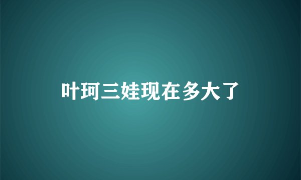 叶珂三娃现在多大了