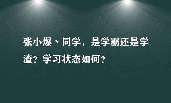 张小爆丶同学，是学霸还是学渣？学习状态如何？