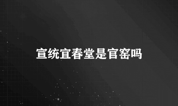 宣统宜春堂是官窑吗