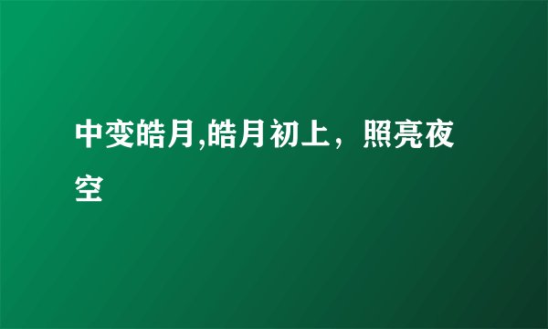 中变皓月,皓月初上，照亮夜空