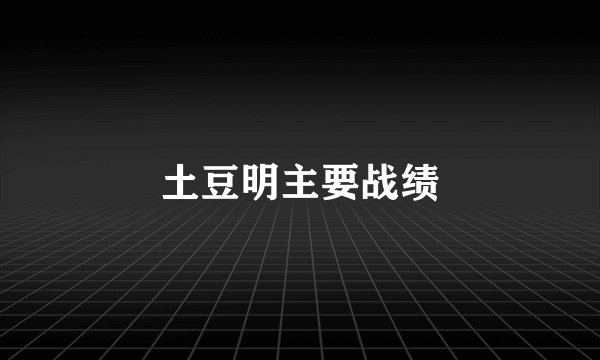 土豆明主要战绩