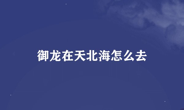 御龙在天北海怎么去