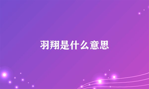 羽翔是什么意思
