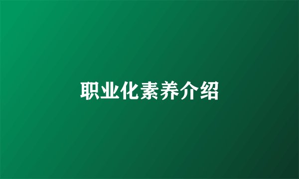 职业化素养介绍