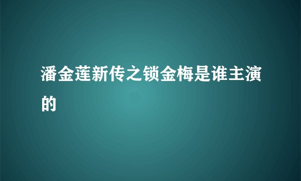 潘金莲新传之锁金梅是谁主演的
