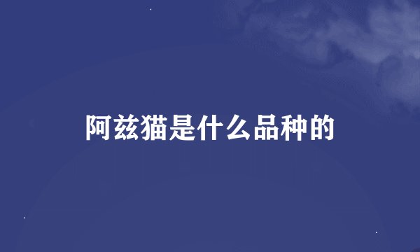 阿兹猫是什么品种的