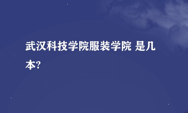 武汉科技学院服装学院 是几本?