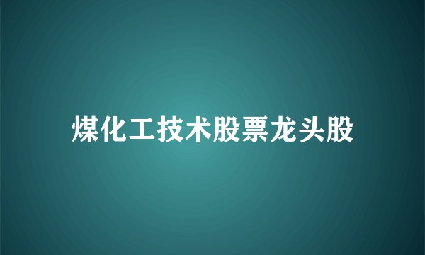 煤化工技术股票龙头股