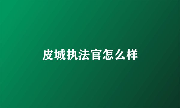 皮城执法官怎么样