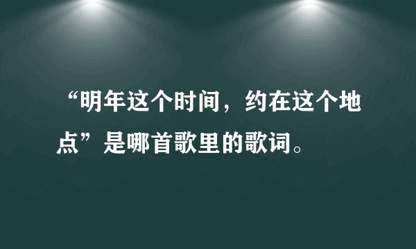 “明年这个时间，约在这个地点”是哪首歌里的歌词。