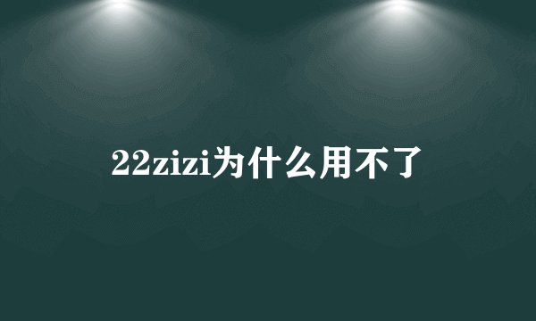 22zizi为什么用不了