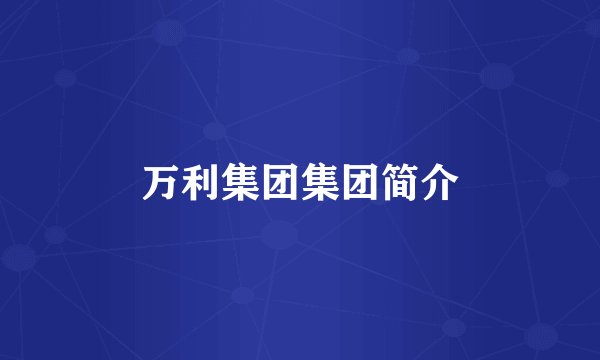 万利集团集团简介