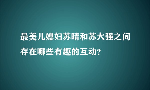 最美儿媳妇苏晴和苏大强之间存在哪些有趣的互动？