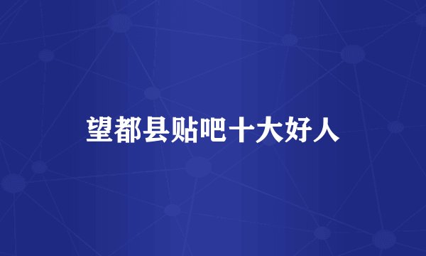 望都县贴吧十大好人