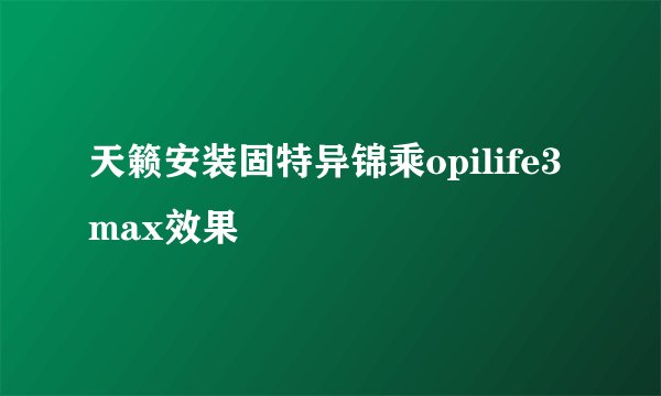 天籁安装固特异锦乘opilife3max效果