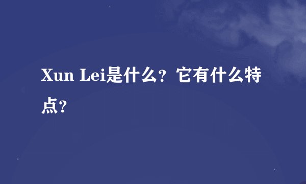 Xun Lei是什么？它有什么特点？