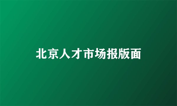北京人才市场报版面