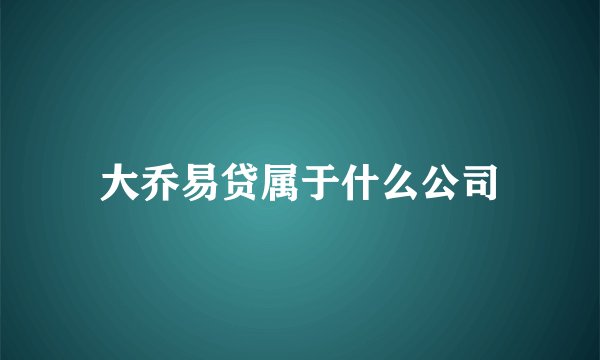 大乔易贷属于什么公司