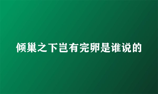 倾巢之下岂有完卵是谁说的