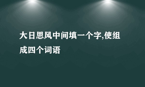 大日思风中间填一个字,使组成四个词语