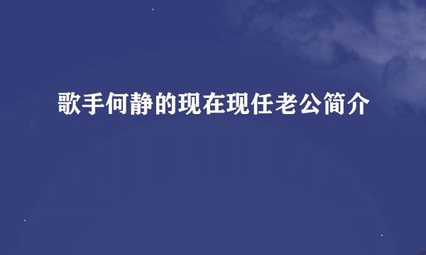 歌手何静的现在现任老公简介