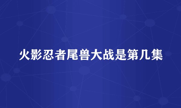 火影忍者尾兽大战是第几集