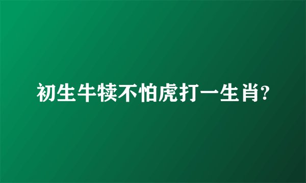 初生牛犊不怕虎打一生肖?