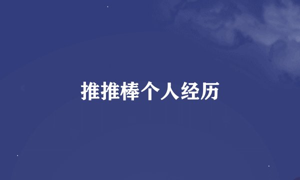 推推棒个人经历