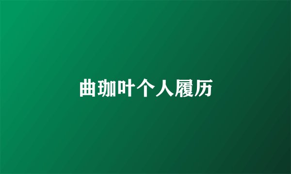 曲珈叶个人履历
