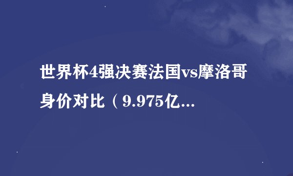 世界杯4强决赛法国vs摩洛哥身价对比（9.975亿vs 2.41亿）