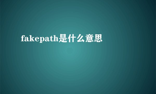 fakepath是什么意思