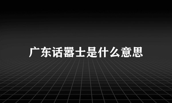 广东话嚣士是什么意思