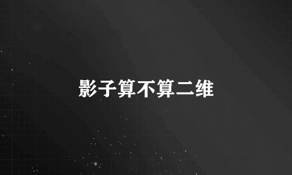 影子算不算二维