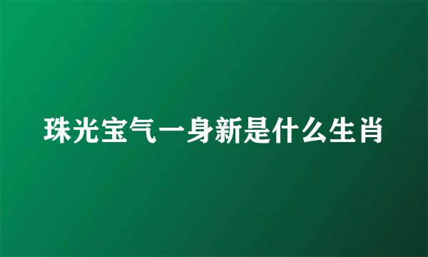 珠光宝气一身新是什么生肖